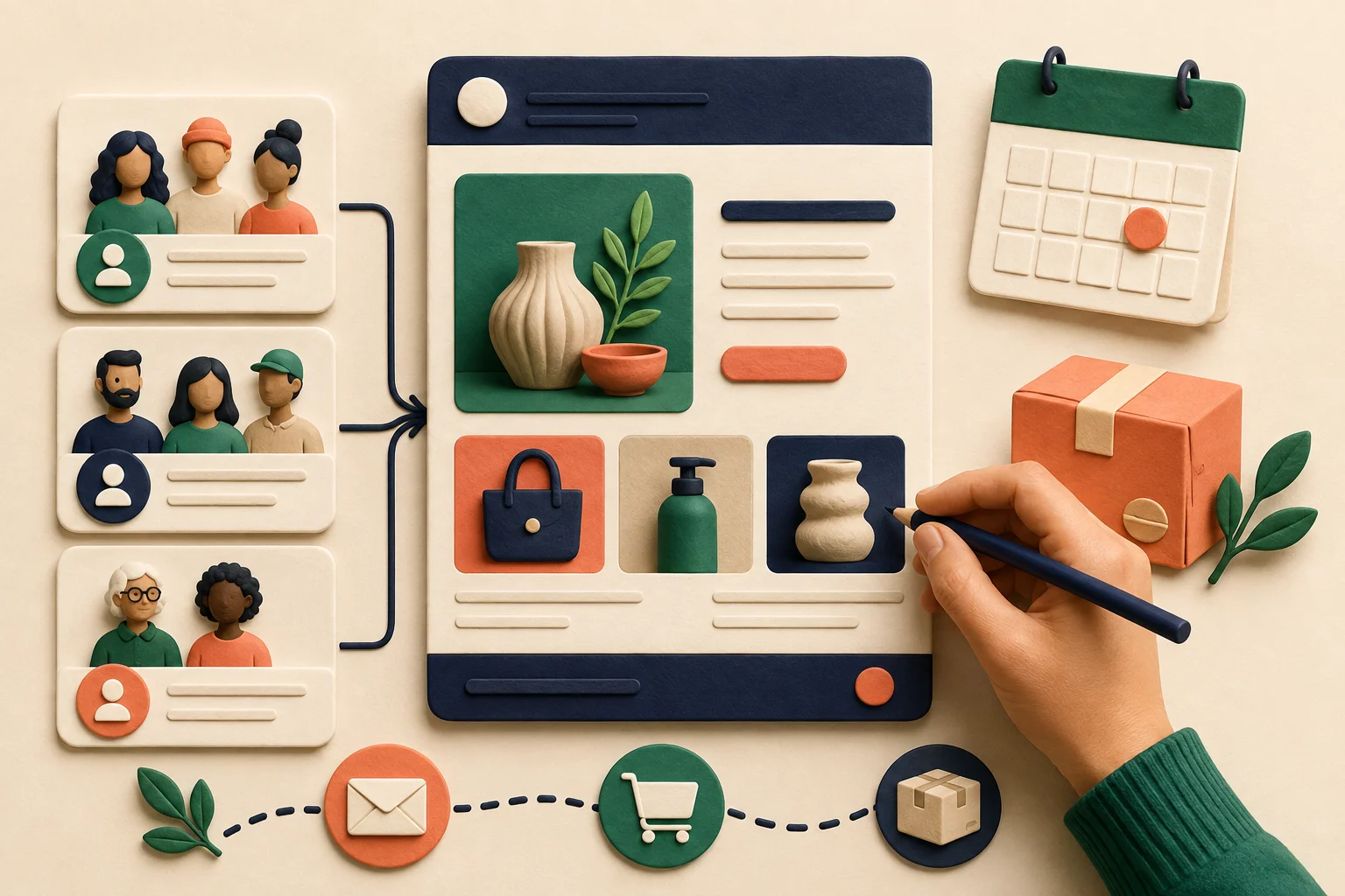 Concept illustration of editing product emails for different customer groups