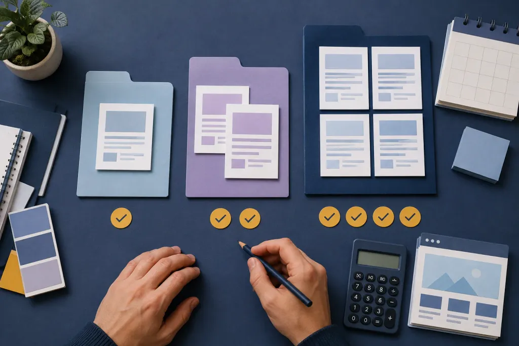 Concept illustration comparing SEO service scope and recurring budgets
