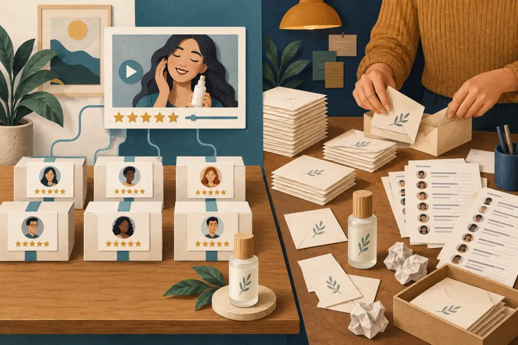 Comparing an organized video review campaign with individual product gifting invitations