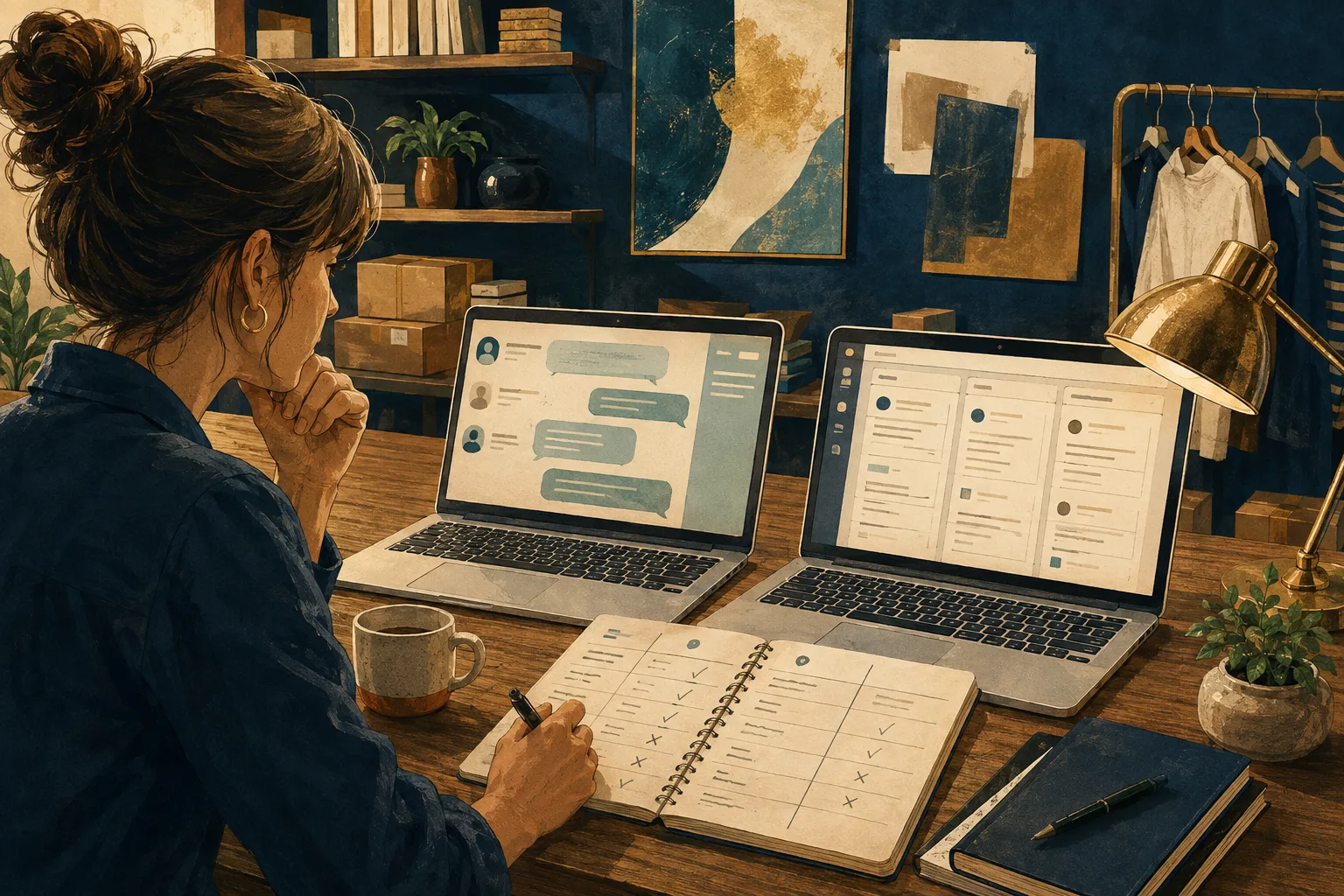 Concept illustration of comparing ecommerce tools